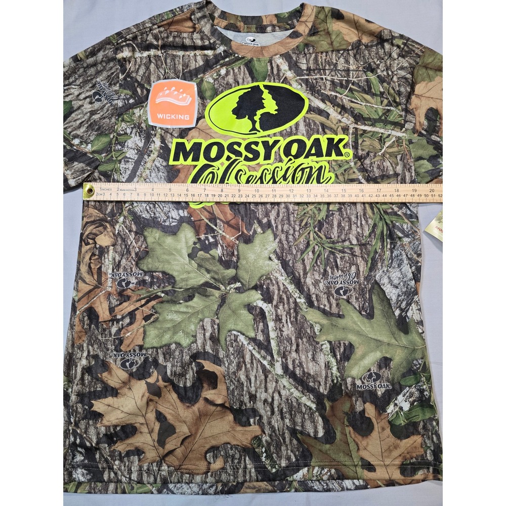 Mossy Oak Obsession Camo Shirt Mens Medium Wicking Hunting Graphic NWT - Picture 2 of 7